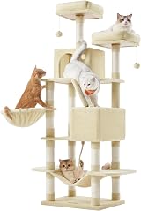 Feandrea Cat Tree 168 cm Large Tower with 13 Scratching Posts Beige PCT165M01V1