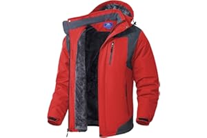 Mens Skiing Jackets with Hoode Snowboard Rain Waterproof Fleece Liner Jackets Coats Winter Raincoats Multi Pockets