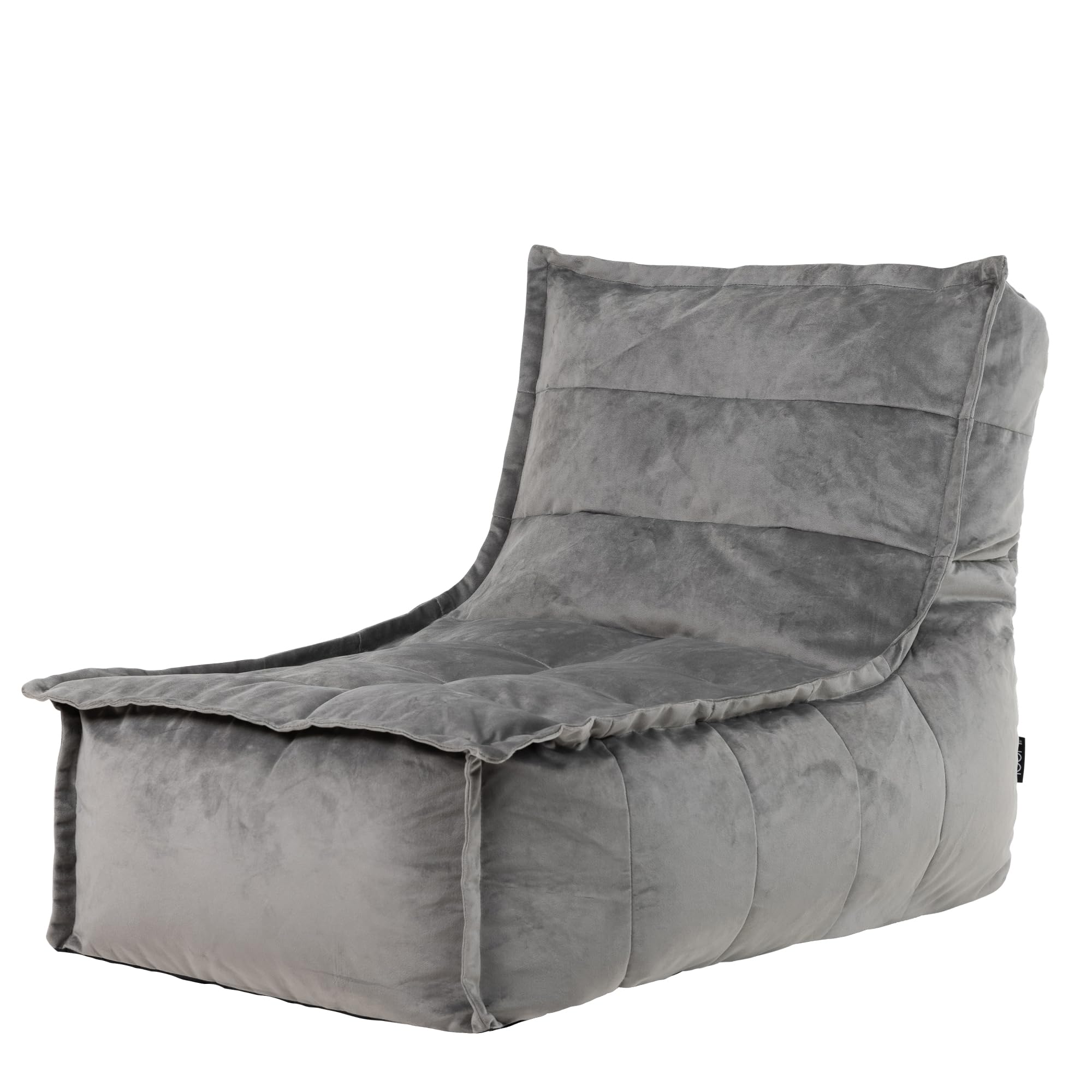 icon Dolce Velvet Lounge Bean Bag Chair, Charcoal Grey, Large Adult Bean Bag with Filling Included, Accent Chair, Living Room, Living Room, Living Room Furniture, Bedroom Furniture