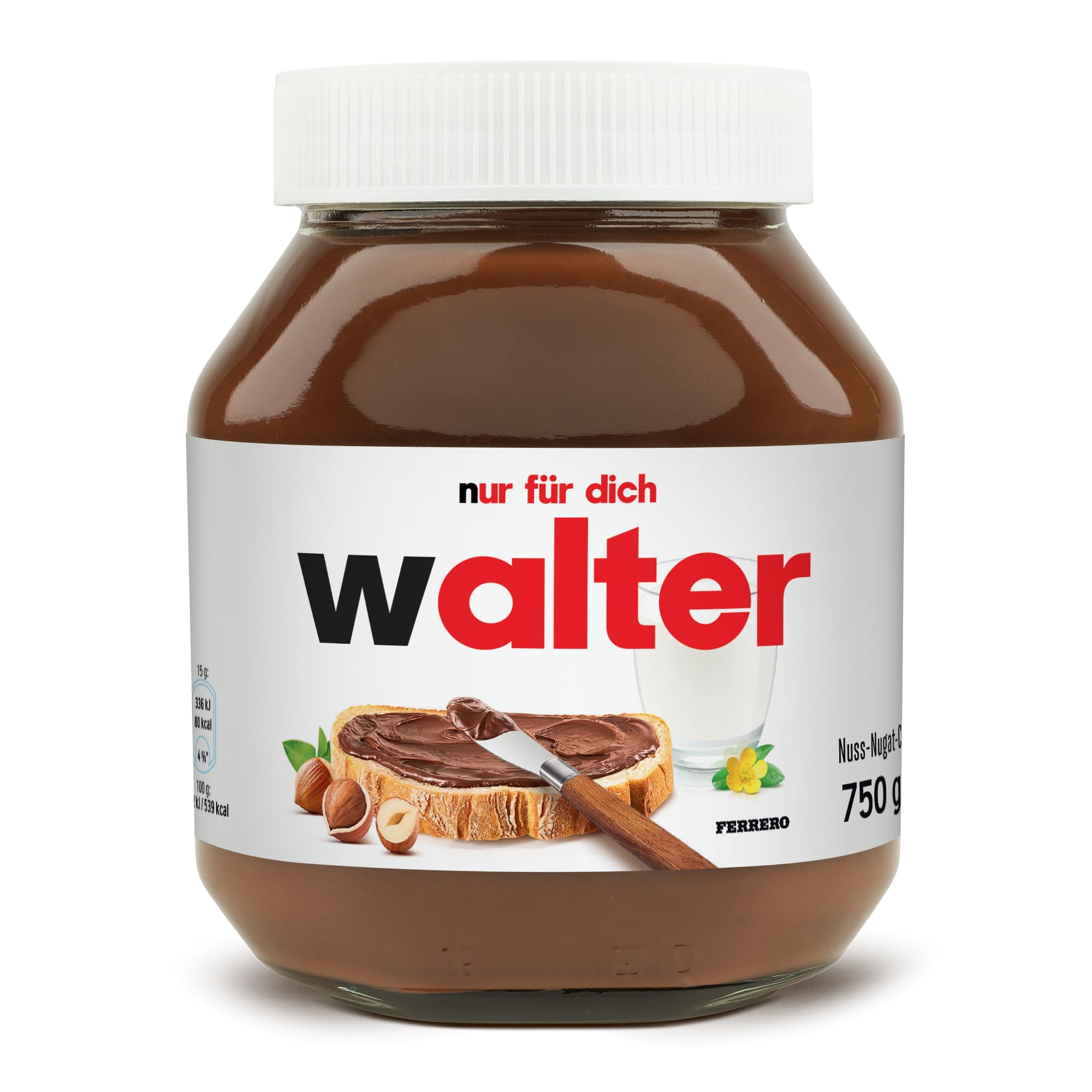 Personalisiertes Nutella-Glas mit Geschenkbox - das Highlight für den Frühstückstisch Geburtstagsgeschenk für Männer & Frauen (750 Gramm, personalisiertes Etikett) 3
