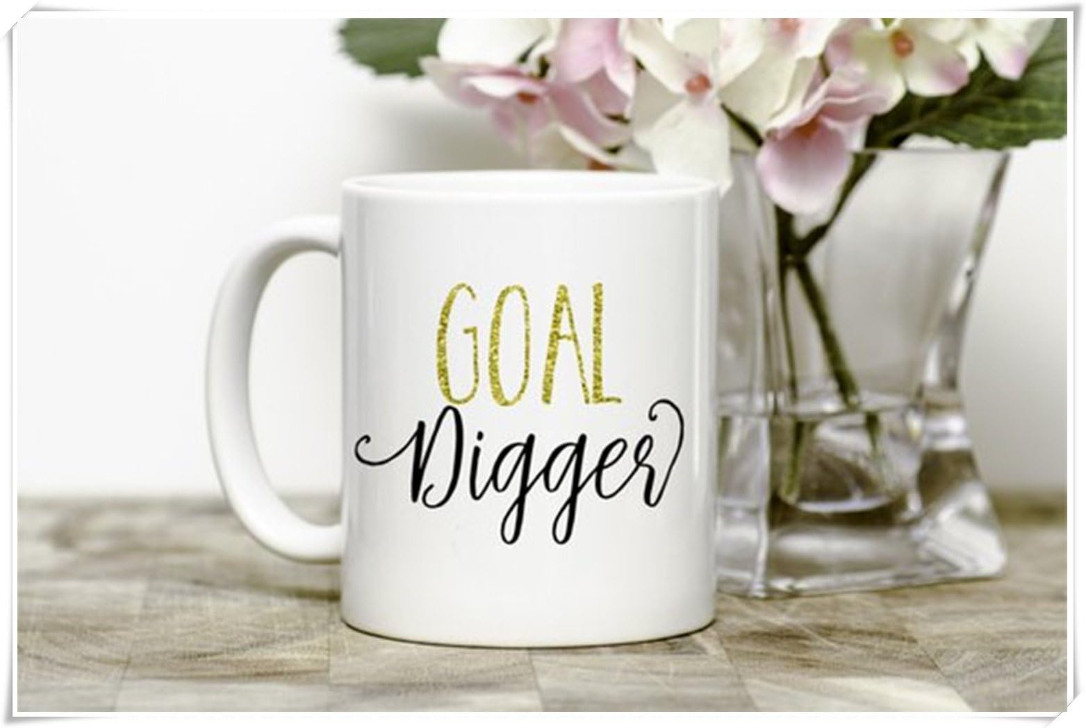 OttoRiven101 - Goal Digger Mug, Inspirational Gift, 11oz Ceramic Coffee Mug/Tea Cup, High Gloss