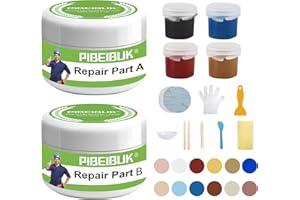 PIBEIBUK Surface Repair Kit for Tubs, Tiles, Countertops - Fixes Chips, Cracks, Scratches, Holes (Fiberglass, Porcelain, Stone, Acrylic)