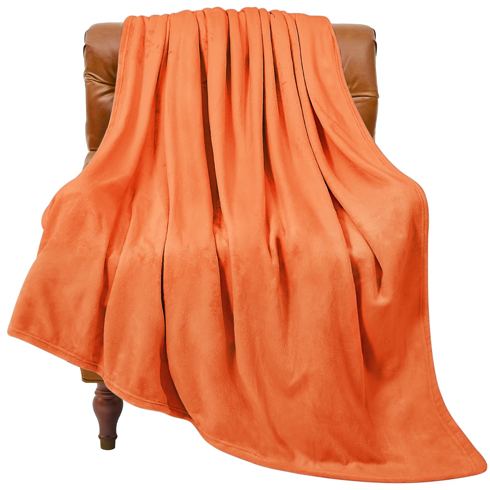 BEDELITE Orange Throw Blanket for Couch