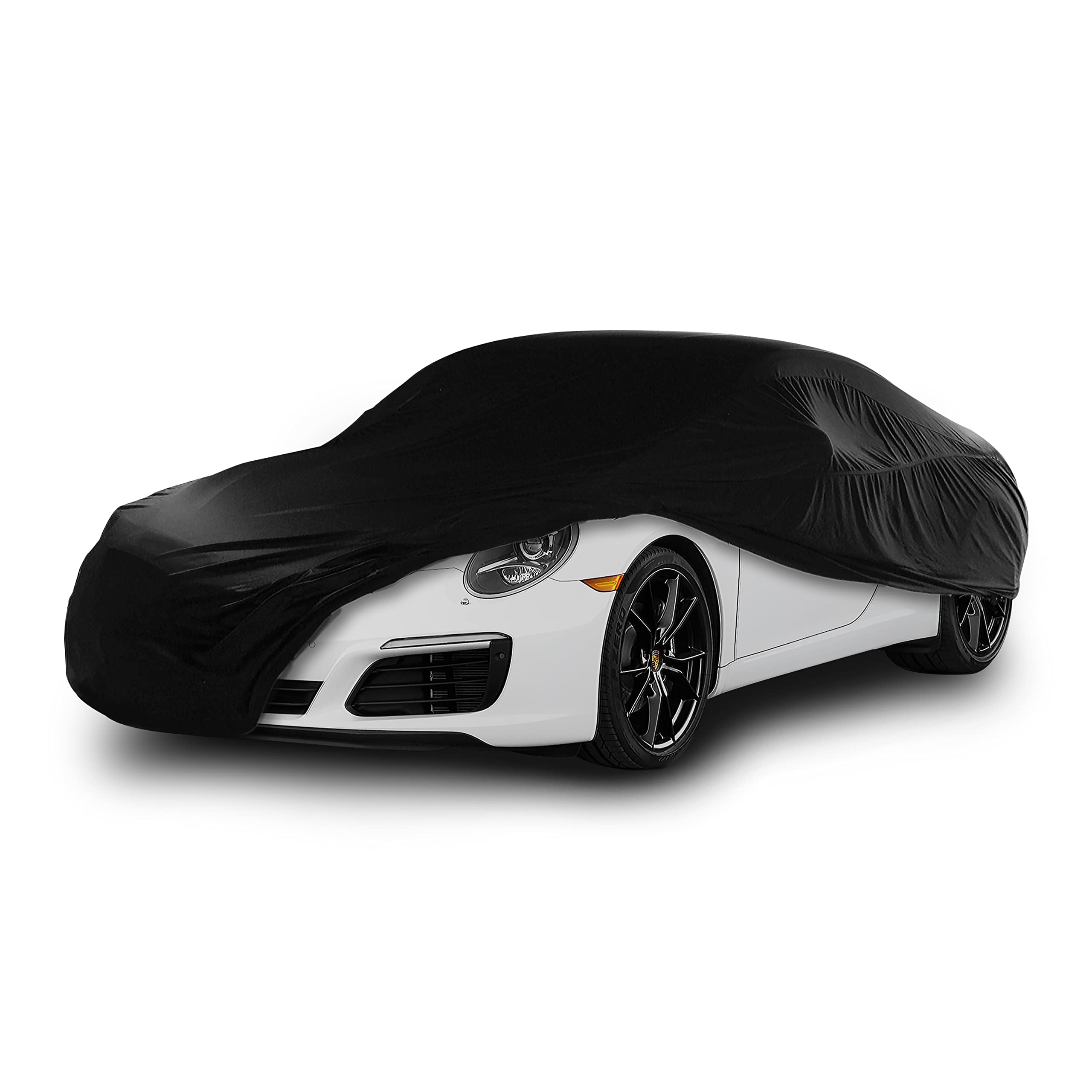 Cosmos - Indoor Car Cover compatible with main Compact Saloon models, Elastic, Breathable and Dustproof Fabric, Soft Lining, Snug Fit, Black