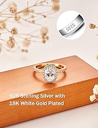 Oivley 1.5CT Oval Halo Engagement Rings for