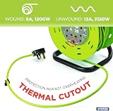 Status 4 Socket Cable Reel 25m Green 13A Outdoor Extension Lead view 5