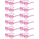 AGGKKY 12 Pairs Heart Shaped Sunglasses for Women Colorful Glasses Fun Trendy Transparent Heart Sunglasses Party Favor