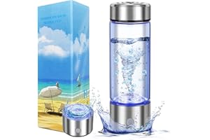 IROSIY Premium Hydrogen Water Bottle with Advanced Electrolysis Technology, High Borosilicate Glass, Leak-Proof Design, 420ml Capacity, Enhances Skin Health, Sleep Quality, Metabolism, and Vitality
