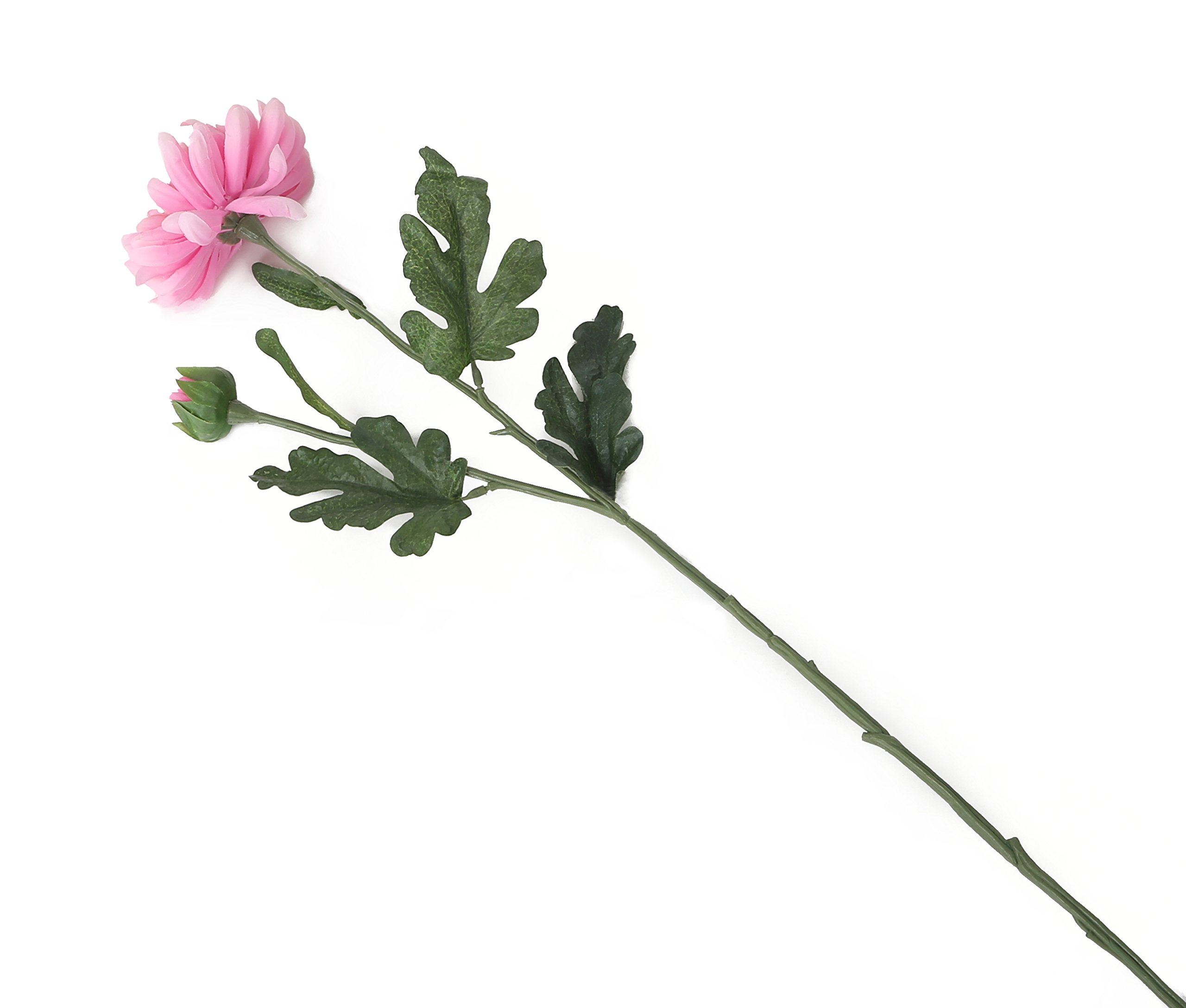 Floral Elegance Artificial 55cm Single Stem Pink Chrysanthemum Flowers x 6