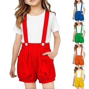 HBDHEJL Girls Boys Bib Shortalls Overalls Teen Adjustable Strap Sleeveless Jumpsuits Baggy Straight Wide Leg Shorts Overall