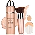 QIUFSSE Airbrush Foundation Makeup Spray Full Coverage Foundation for Mature Skin,Long-lasting Airbrush Flawless Setting Spray,Waterproof Foundation for Smooth Radiant Skin (Natural/Warm Porcelain)