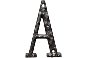 Jerrybaby 5 Inch House Letters, Rustic Cast Iron Metal Home Address Number & Letters/Unique Hammered Look, Letter A