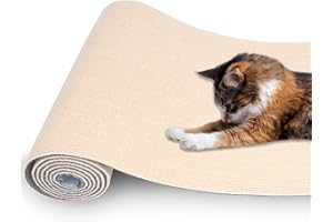 FORMYCATIE Cat Scratching Mat,Cat Carpet Replacement for Cat Tree Shelves,Trimmable Self-Adhesive Cat Couch Protector,Cat Tree Scratch Mat,Cat Sofa and cat Scratching Post Protector (78.7"x15.8",Beige)