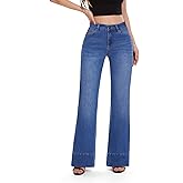FLYING BANANA Women's Flare High Waisted Bell Bottom Wide Leg Baggy Stretch Denim Jeans