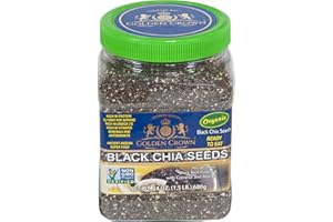 Golden Crown Organic Chia Seeds - 24 Oz (1.5 Lb), with Omega-3, Non-GMO, Gluten Free | Nutrient-Packed Superfood |Gluten-Free Raw Black Chia Seeds and Vegan Protein