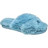 Nine West Women’s Plush Fuzzy Slide Slippers - Soft & Cozy, Multiple Colors - OCBL Size Large