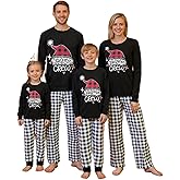 Yaguyuly Christmas Pajamas Family Matching Sets Elf Christmas Pjs Parent-Child Sleepwear Outfit for Xmas Holiday Party