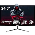 Gawfolk 24.5 Inch IPS PC 200Hz Gaming Monitor, FHD 1080p Screen, 1ms Without Bezel, freesync, 99% sRGB, 178 ° Angle View, HDMI、DisplayPort, Compatible with Wall mounting 75 * 75MM - Black
