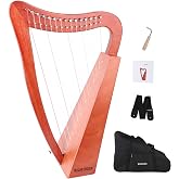 BGMUSER Harp Instrument 15 Strings International Standard Nylon String Lyre | Professional Beautiful Pure Tone for Practice Performance Meditation Relaxation Sound Healing,Easy to Tune with Tuning Wrench