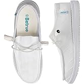 Betrue Women's Lightweight Boat Shoes, Casual Loafers, Slip On Deck Shoes, Breathable Canvas Sneakers