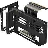 LINKUP 3-Way Vertical GPU Mount V2 with AVA5 PCIe 5.0 Riser Cable | Black | PCIe 5.0 x16 Riser Cable 220mm | Adjustable Graphics Card Bracket with Anti-Sag Support | Fits PC Cases with 7 PCIe Slots