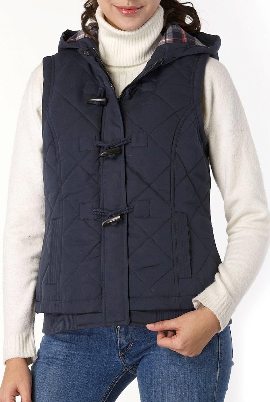BGSD Women's Quilted Hooded Vest: Clothing