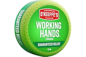 O'Keeffe's Working Hands Hand Cream for Extreme Dryness - 3.4 oz Jar (1 Pack) - Repairing Skincare for Cracked, Dry Hands