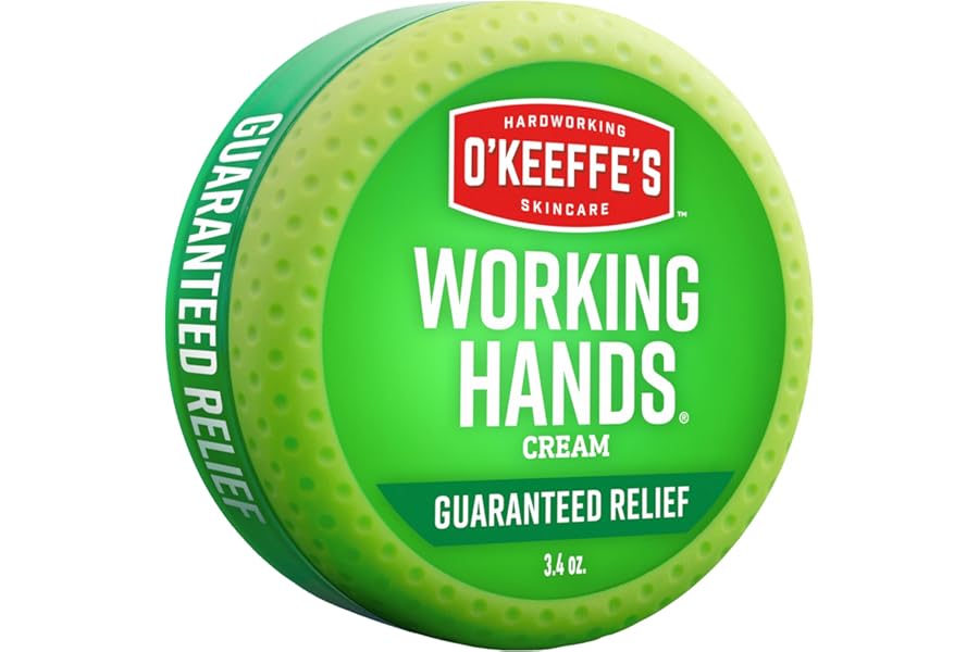 O’Keeffe’s Working Hands Hand Cream for Extreme Dryness – 3.4 oz Jar (1 Pack) – Repairing Skincare for Cracked, Dry Hands