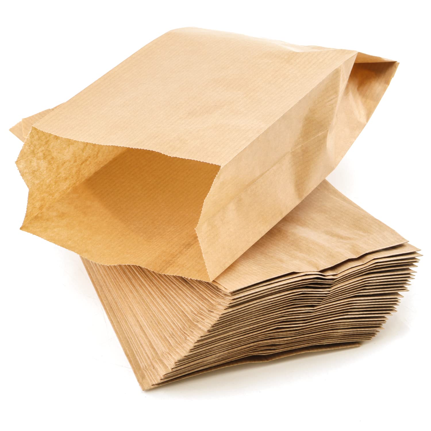 PACKRA - Brown Paper Bags, Gift Bags Made of Paper, Bread Bags, Small Bags for Sweets, Cookie Bags, Paper, Packing Paper Bags (Pack of 100, 15 cm x 27 cm x 6 cm)