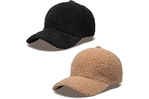MGBPEI Women's Winter Baseball Cap Adjustable Solid Color Lamb Wool Warm Baseball Cap Unisex Unconstructed Plain Cap