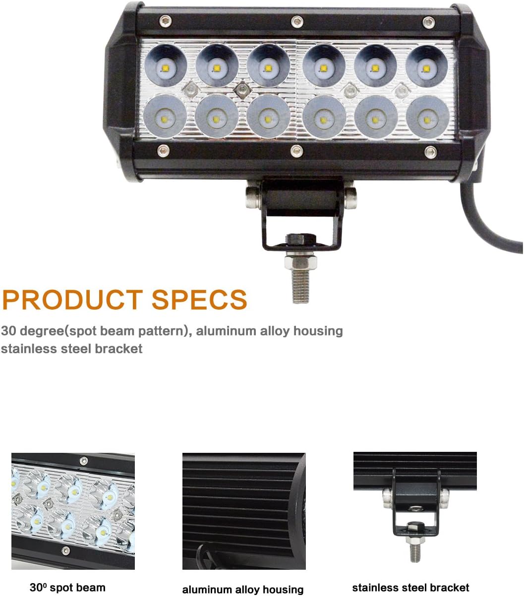 JAHURD Led Pods,2Pcs 5 inch 168W Quad-Row Light Bar Spot Flood COMBO Beam Offroad Cubes Work Lights Driving Fog Lamps For Pickup Trucks Jeep ATV UTV SUV Boat Marine-Waterproof (168W.)