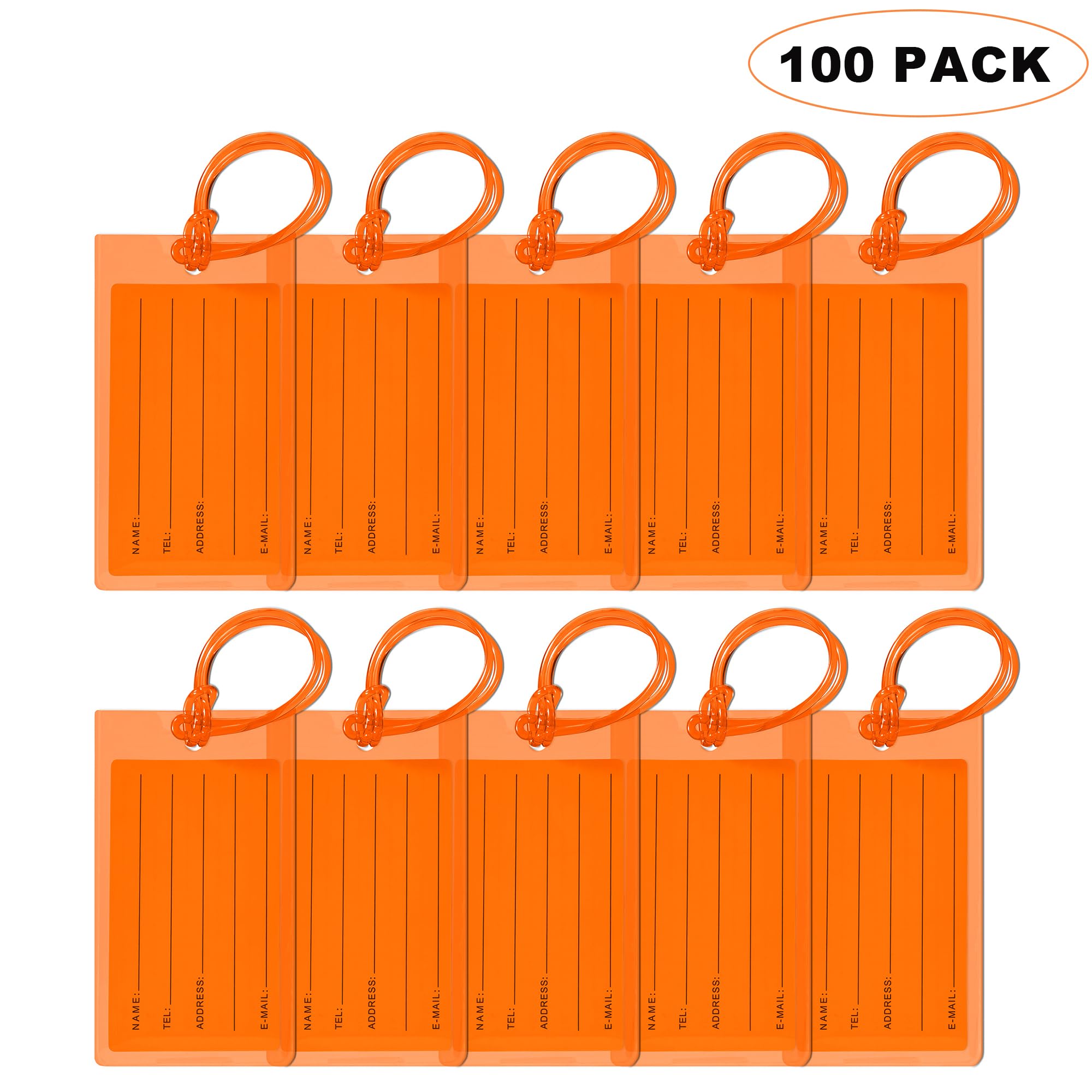 100 Pack Luggage Tags for Suitcases, Airplane Travel Essentials for Flying, International Travel Must Haves, and Luggage Accessories by Sodsay Image 100 Pack Luggage Tags for Suitcases, Airplane Travel Essentials for Flying, International Travel Must Haves, and Luggage Accessories by Sodsay Image