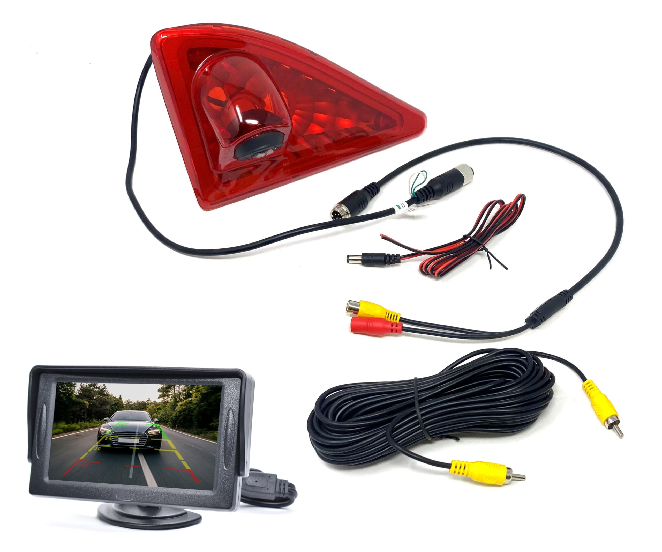 Dolphin Automotive Brake Light Reversing Camera Fits Opel Vauxhall Movano Van 2010-2021 (Camera With 4.3" Dash Monitor)