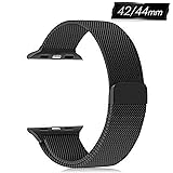 Compatible for Apple Watch Band 42mm 44mm, Stainless Steel Mesh Loop Bands with 