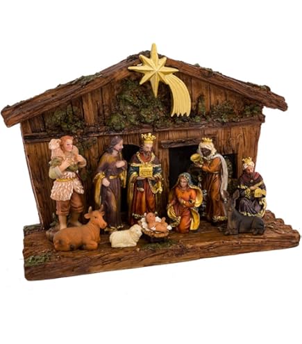 Crèche de Noël en bois tourné - 2 bergers - Le Comptoir Religieux