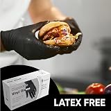 ViraCare Black Vinyl Gloves Disposable Large 100 Pack Latex Free view 5