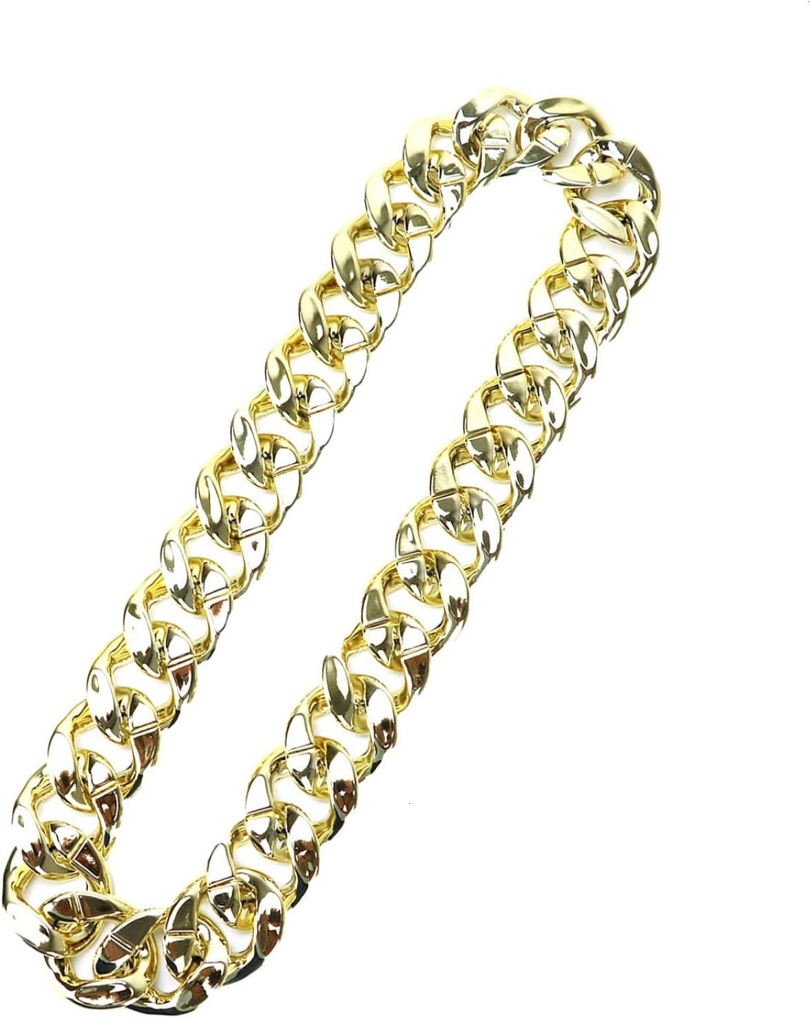 AQUEENLY Men's Chunky Necklace, Rapper Fake Gold Chain 90s Hip Hop