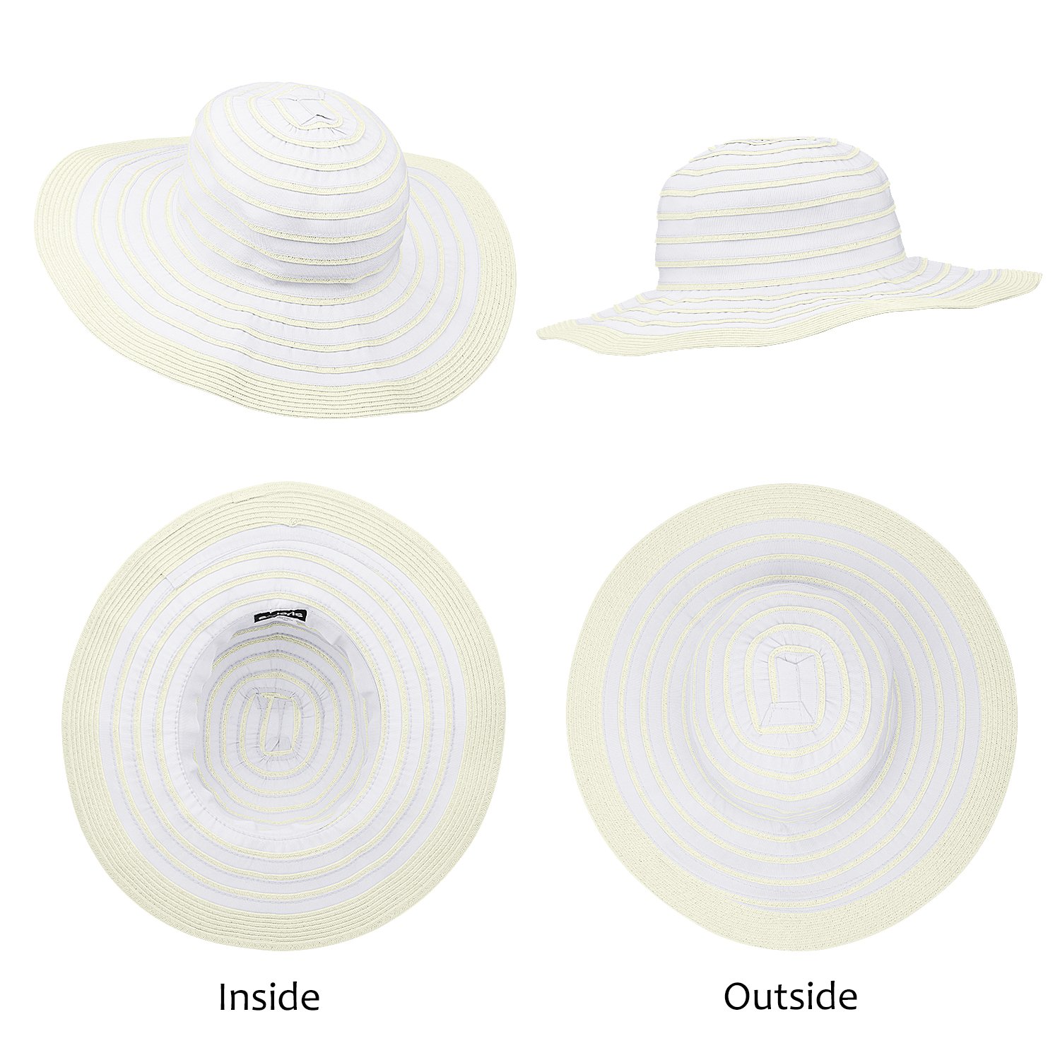 Solaris Floppy Sun Bucket Hats w/Wide Brim Straw Edge Summer UV Protection Foldable Gardening Hiking Beach Cap For Women