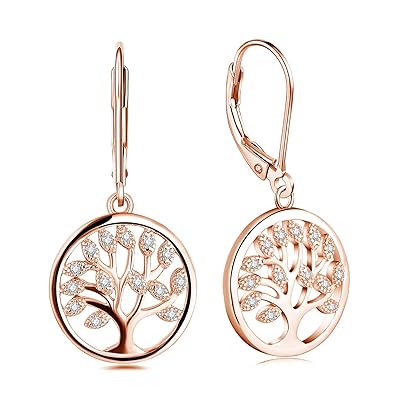 JO WISDOM Damen hängende ohrringe baum des lebens silber 925 mit AAA Zirkonia