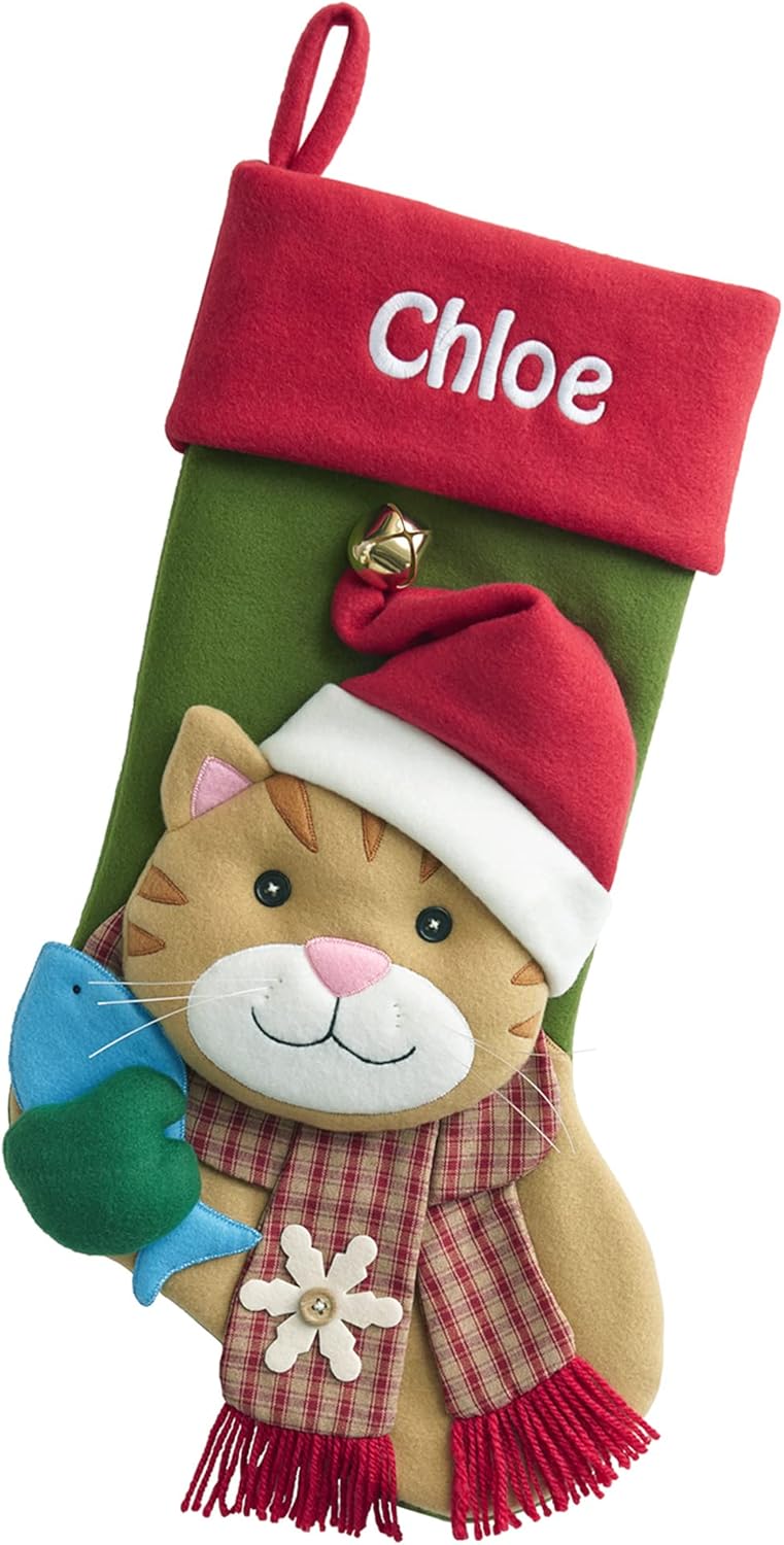 Stockings & Holders - Let's Make Memories Big Face Jingle Bell Personalized Christmas Stocking - 3D Plush - Customized Embroidered Name - 20