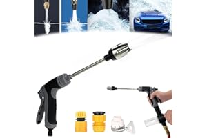 Pressure Washer, Spray Nozzle, 15x More Powerful Than Hoses, 360° Rotating Three Spray Modes with Foam Pot (B)