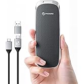 PHIXERO P10PRO External NVMe SSD 2TB, Up to 1050MB/s, USB 3.2 Gen2, Includes 2-in-1 USB C Cable, Portable Hard Drive for iPhone 15/16 PRO/Android/Mac, Black