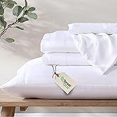 Ethos Natura 100% Eucalyptus Tencel Lyocell Sheet Set, Silky Soft & Smooth Cooling Sheets for All-Season, Sustainably Made, Moisture-Wicking, Hypoallergenic - King, White