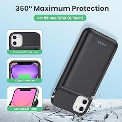 QTshine Battery Case for iPhone 11/XR, 2024