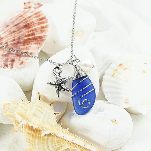 Handmade Necklace Wire Wrapped Sea Glass Jewelry Sea Glass