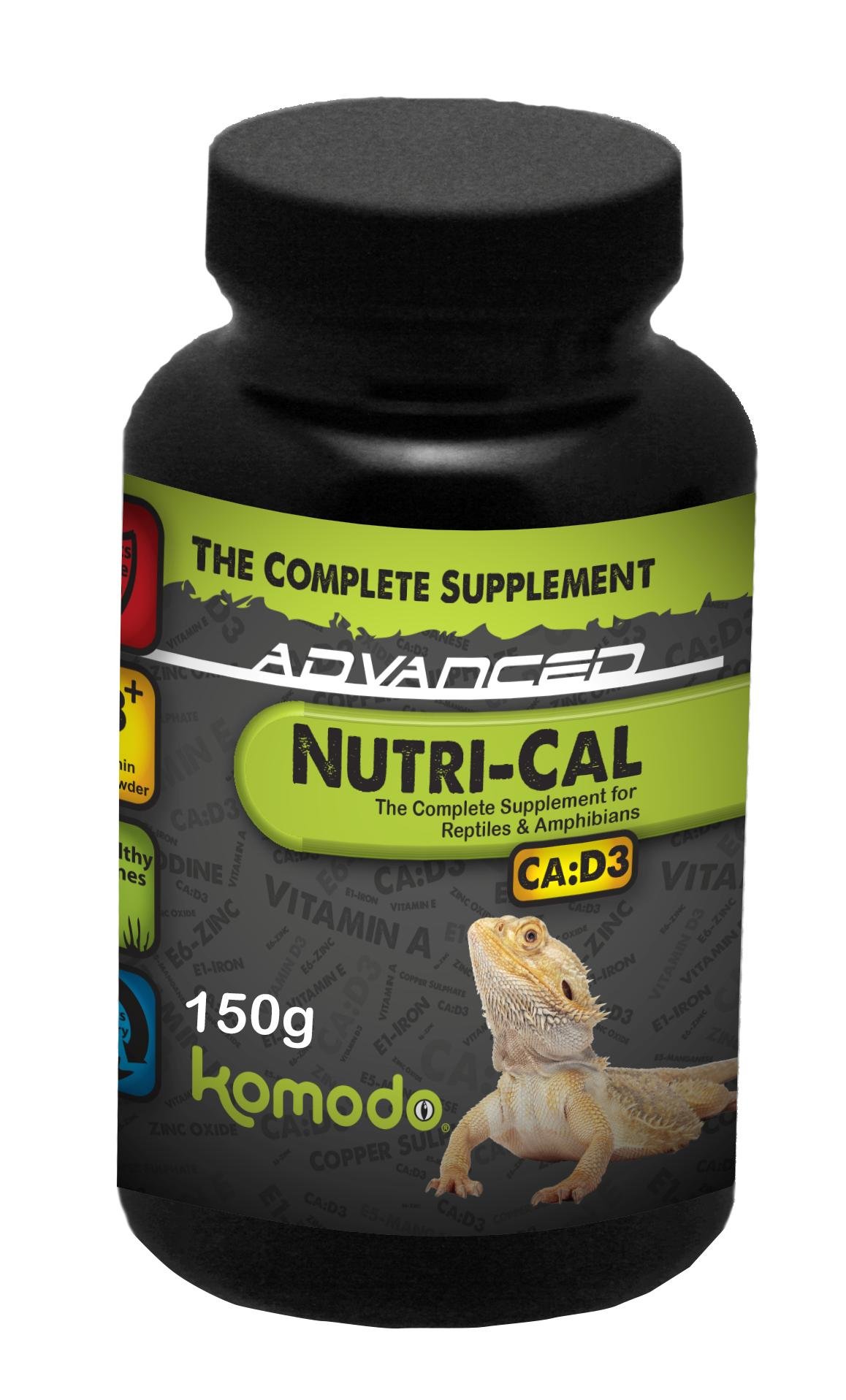 Komodo Nutri-Cal Multivitamin Supplement Prevents Metabolic Bone Disease for Reptiles & Amphibians - 150g