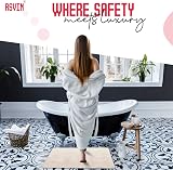 Asvin Extra Long Non Slip Shower Mat 40x120cm White Loofah Rubber view 8