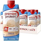 Premier Protein 30g High Protein Shake, Vanilla, 12 Pack | 160 Calories, 24 Vitamins &amp; Minerals, No Added Sugar, Supports Muscle Health, Gluten-Free, 11 oz