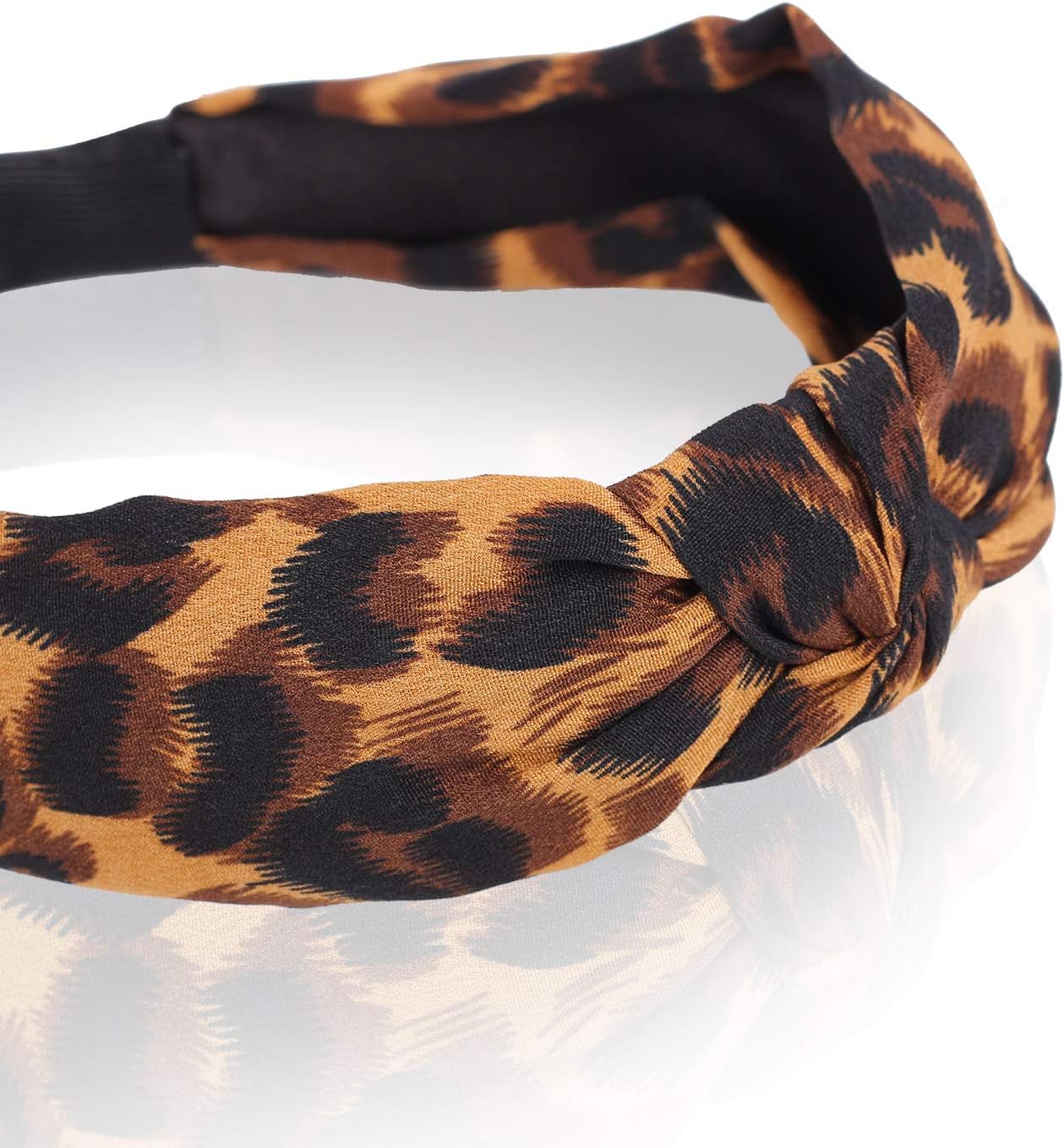 Belerry 2 Pieces Leopard Print Headbands Bow Knot Cross Tie Headwrap Hair Band Hoop Fashion Hair Accessories for Women and Girls - Image 3