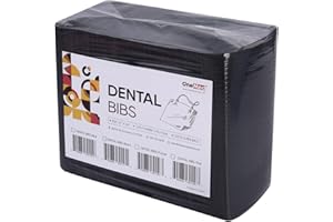OneMed 125 PCS 13"x18" Disposable Dental Bibs 3 Ply Waterproof Black Dental Tattoo Bibs Dentist Clinic Medical Tray Cover and Nail Table Cover